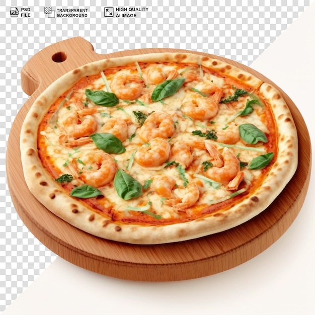 Delicious cheese pizza isolated on a transparent background