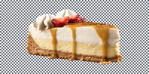 Delicious cheesecake isolated on transparent background