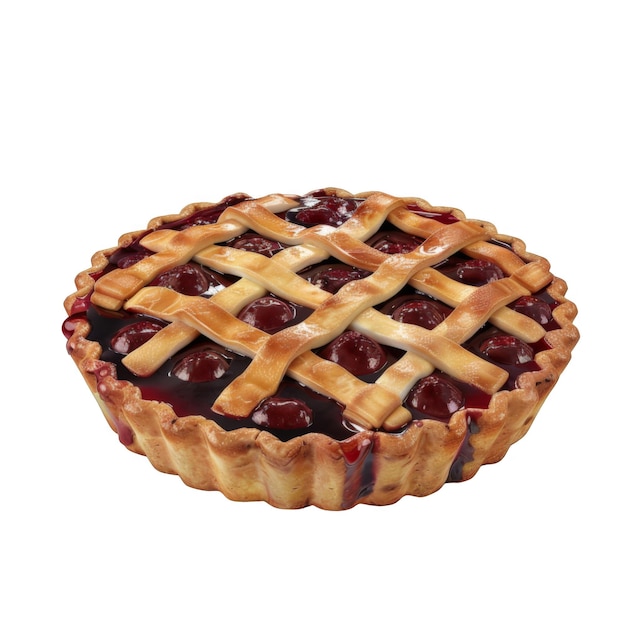 A Delicious Cherry Pie with a Lattice Crust