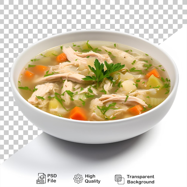 Delicious chicken soup isolated on transparent background include png file