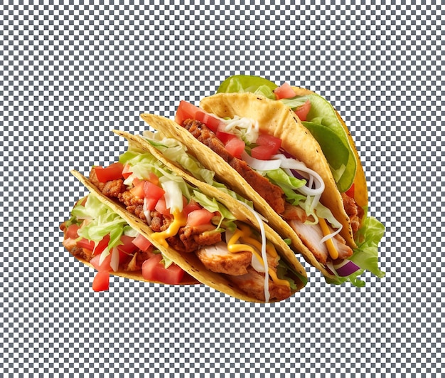 Delicious Chicken Tacos isolated on transparent background