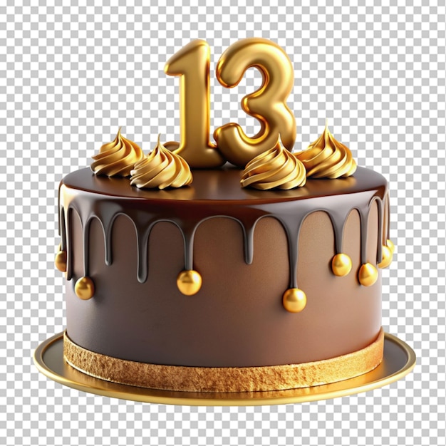 Delicious chocolate cake on transparent background