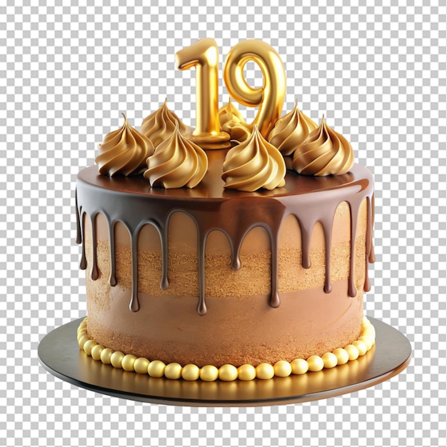 Delicious chocolate cake on transparent background