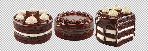 Delicious Chocolate Cakes on White Background