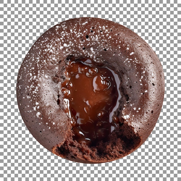 Delicious chocolate lava cake isolated on transparent background