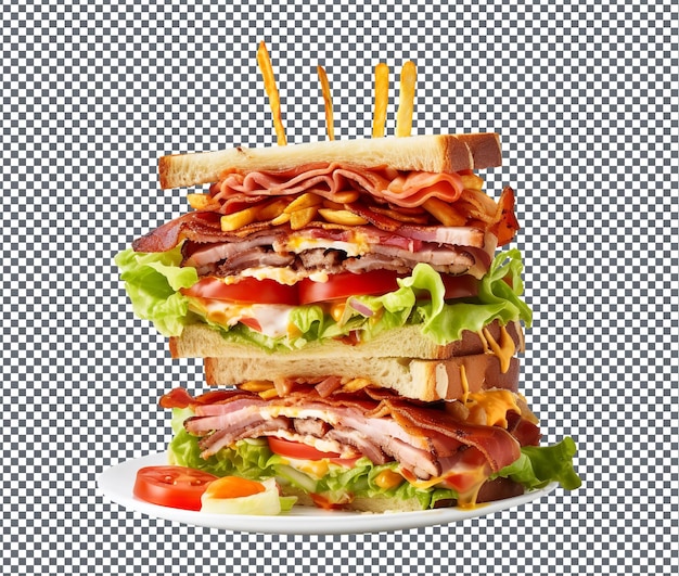 Delicious Club sandwich isolated on transparent background