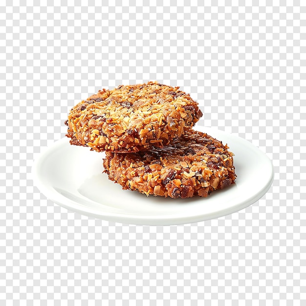 Delicious Coconut and amaranth cookies with carob isolated on a transparent background