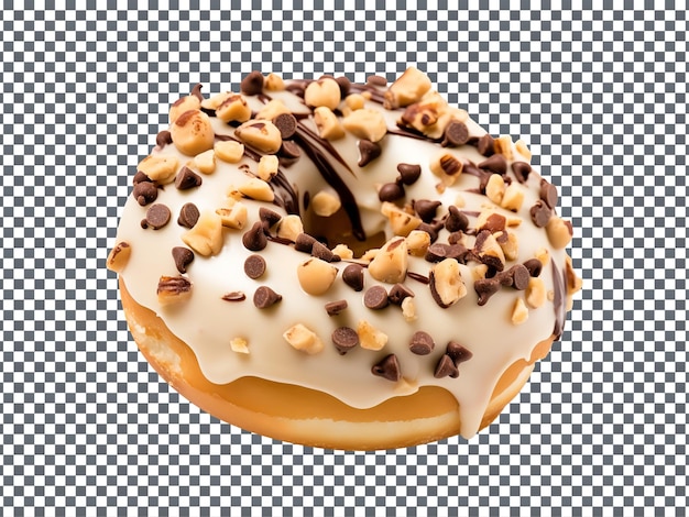 Delicious Cookie Dough donut isolated on transparent background