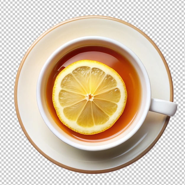 Delicious cup of tea with slices of lemon