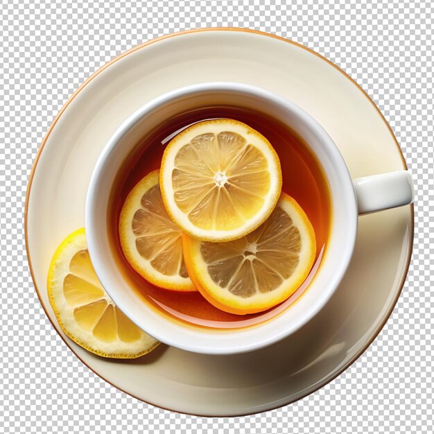 Delicious cup of tea with slices of lemon