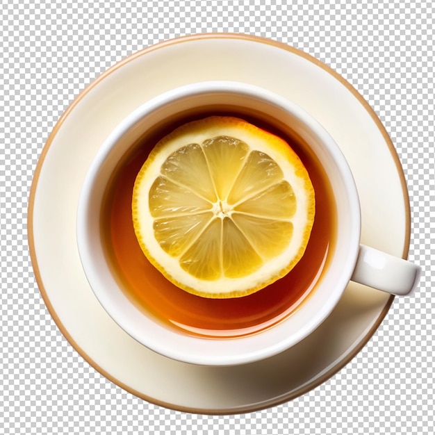 Delicious cup of tea with slices of lemon