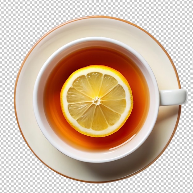 Delicious cup of tea with slices of lemon