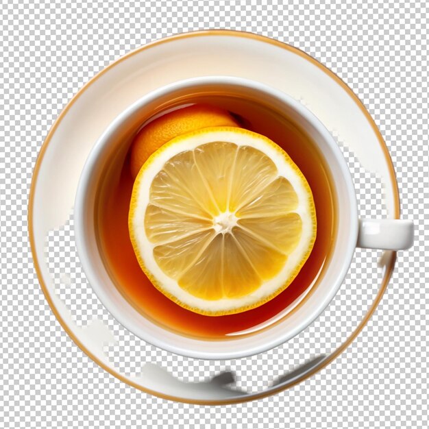 Delicious cup of tea with slices of lemon