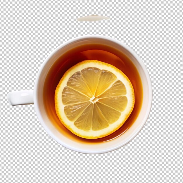 PSD delicious cup of tea with slices of lemon