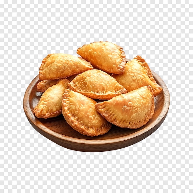 Delicious Curry puffs isolated on a transparent background