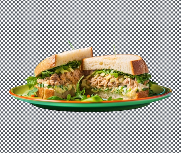 PSD delicious and delightful tuna salad sandwich isolated on transparent background