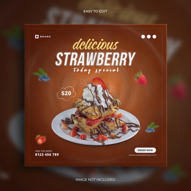 Delicious dessert food for social media instagram post banner template