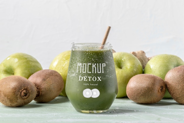 Delicious detox juice concept mock-up