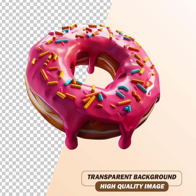 Delicious Donut on Transparent Background PSD File