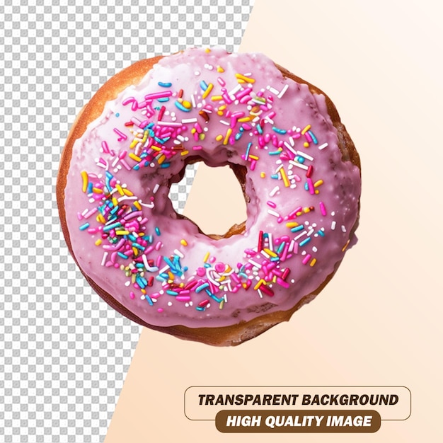 Delicious Donut on Transparent Background PSD File