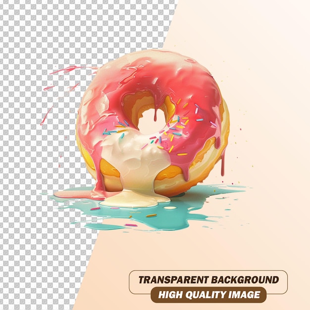 PSD delicious donut on transparent background psd file