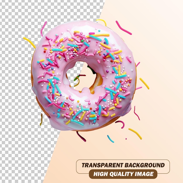 Delicious Donut on Transparent Background PSD File