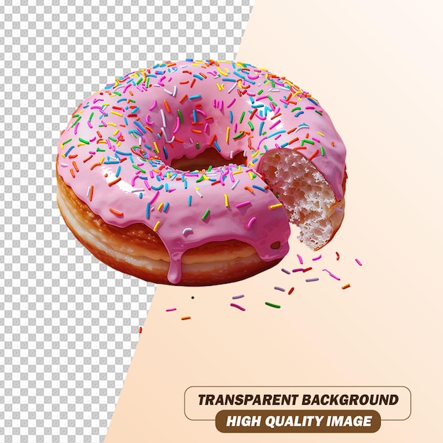 Delicious Donut on Transparent Background PSD File