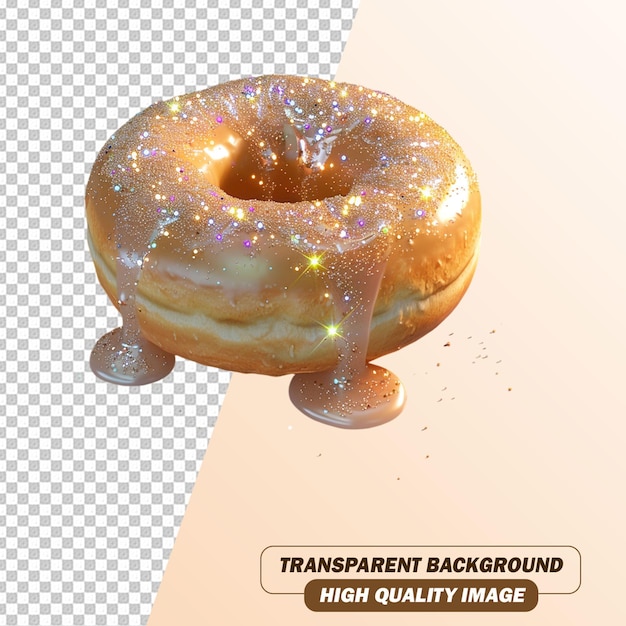 PSD delicious donut on transparent background psd file