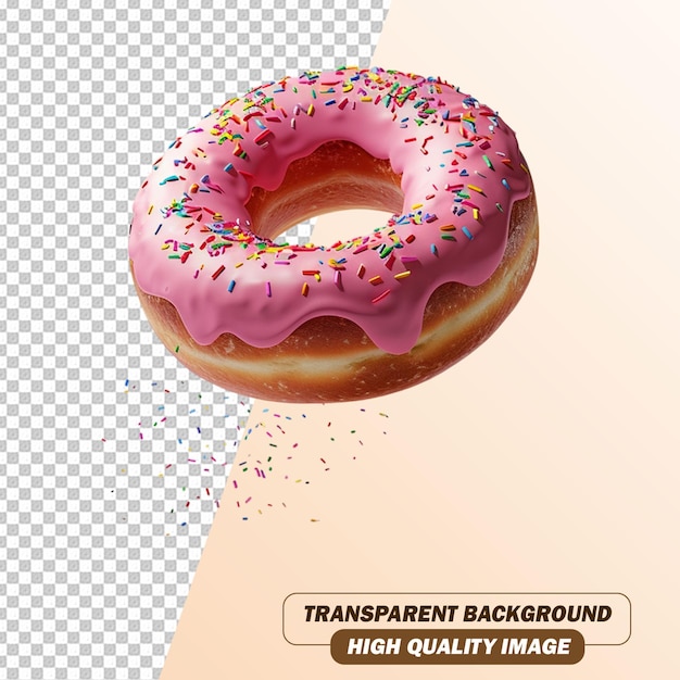 Delicious Donut on Transparent Background PSD File