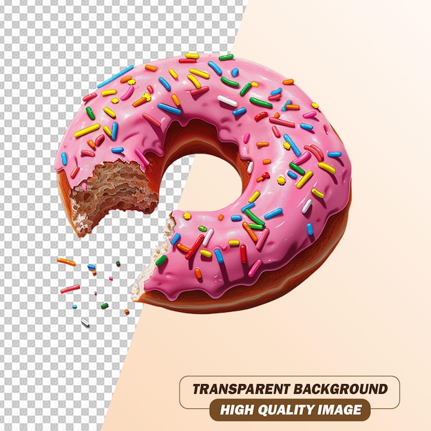 Delicious Donut on Transparent Background PSD File