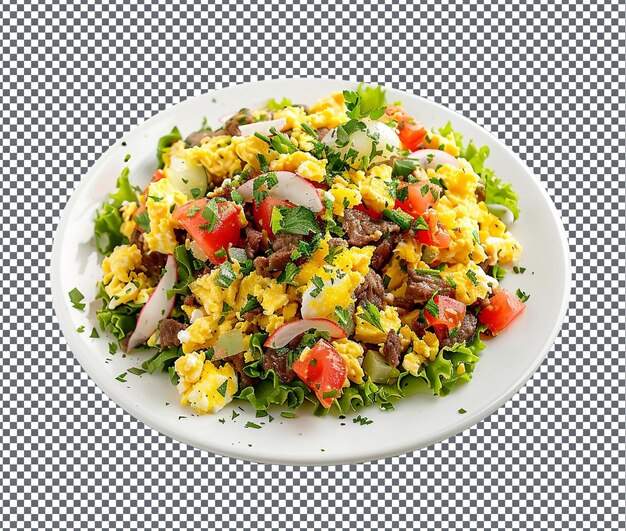 Delicious Enqulal Tibs Salad Ethiopian isolated on transparent background