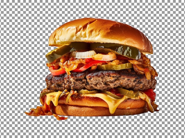 Delicious fajita burger isolated on transparent background