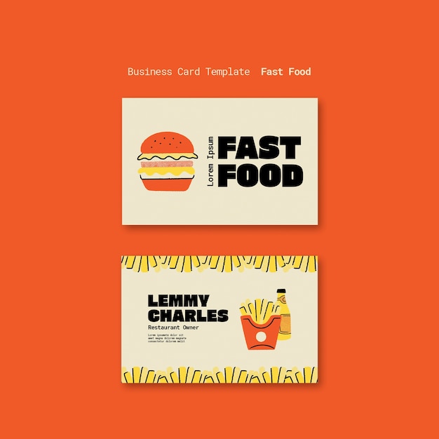 PSD delicious fast food business card template