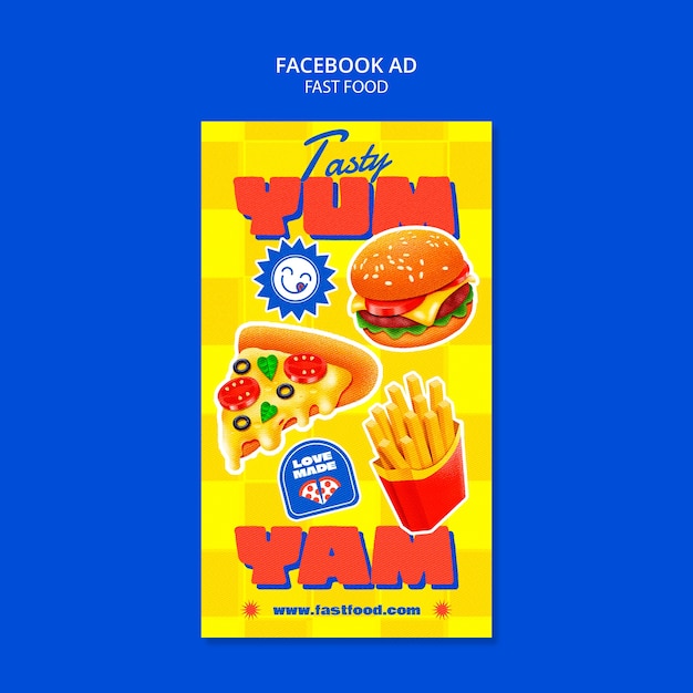 Delicious fast food facebook template