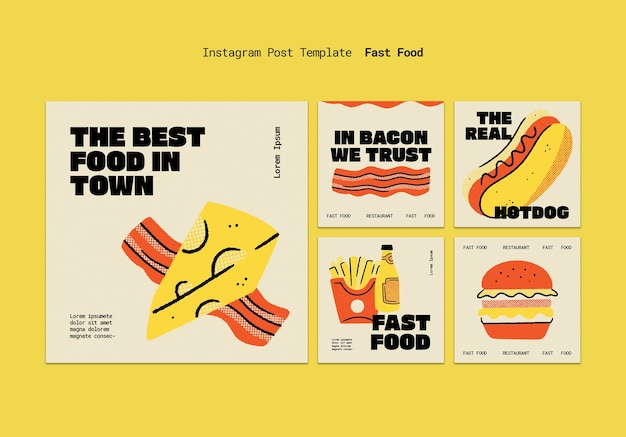 PSD delicious fast food instagram posts