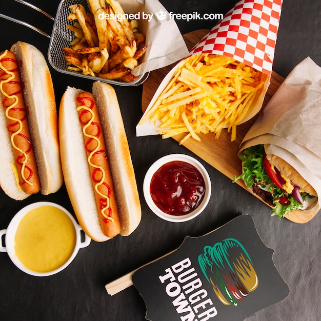 Delicious fast food mockup