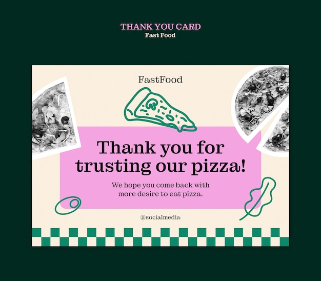 PSD delicious fast food thank you card template