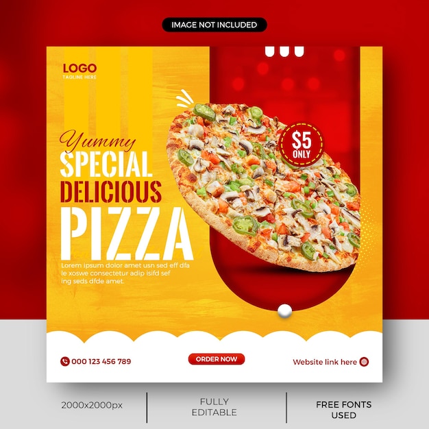 Delicious Food Menu or Restaurant Social Media Post Template