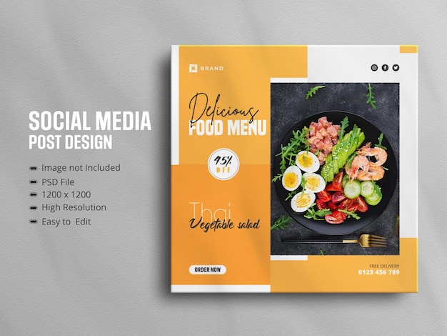 Delicious food menu social media promotion and instagram banner post design