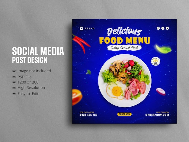 Delicious food menu social media promotion and instagram banner story