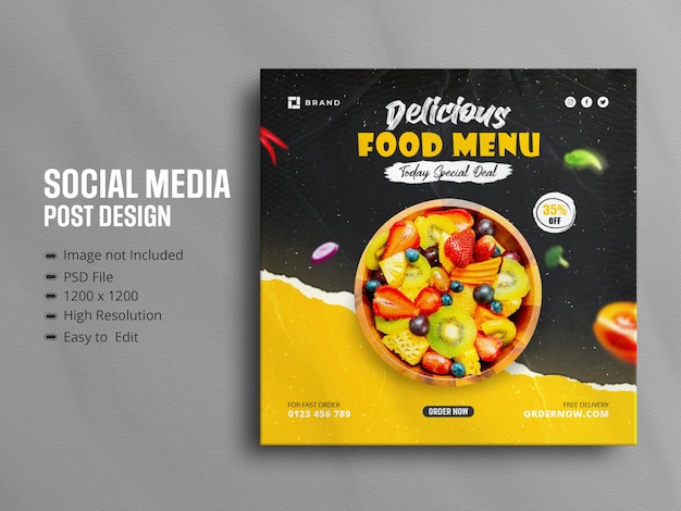 Delicious food menu social media promotion and instagram banner story