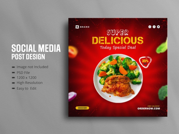 Delicious food menu social media promotion and instagram banner story