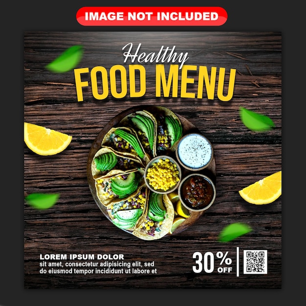 Delicious food menu social media template