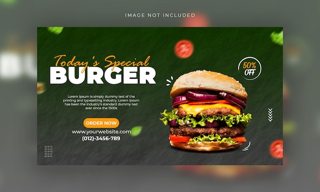 PSD delicious food menu web banner template