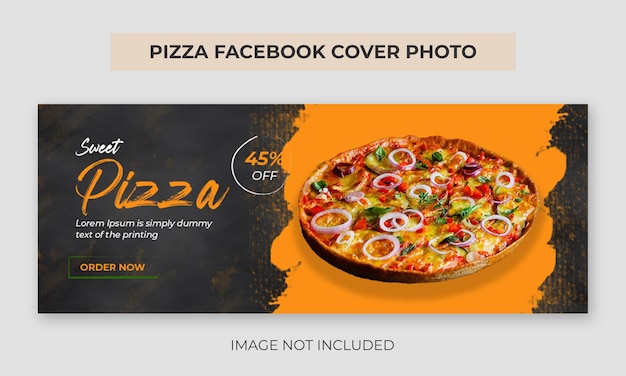 Delicious food pizza facebook cover photo template Food web banner