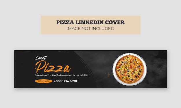 Delicious food pizza linkedin cover photo template Food web banner