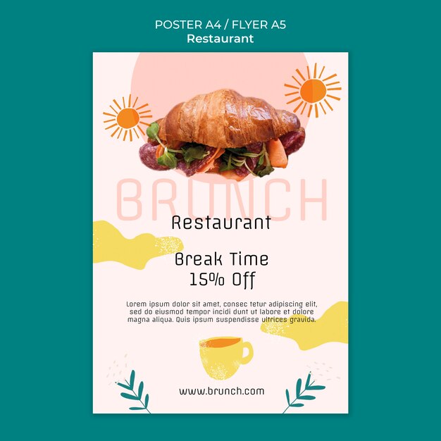 PSD delicious food restaurant poster template