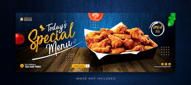 Delicious food social media banner cover template