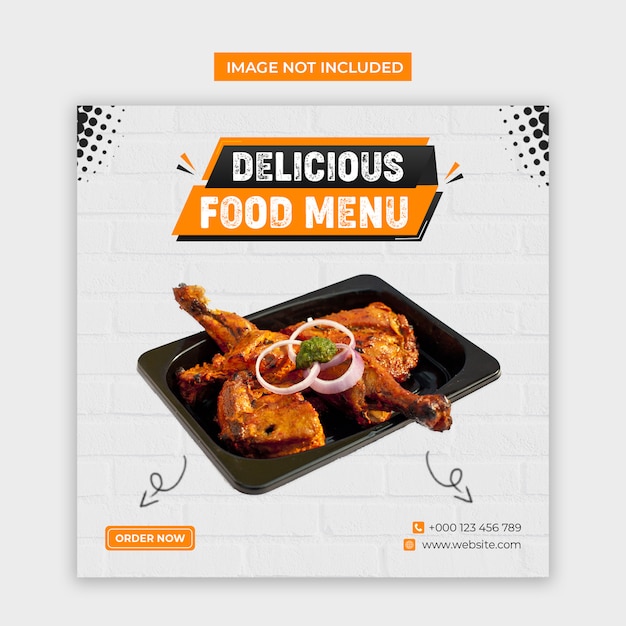 Delicious food social media and instagram post template