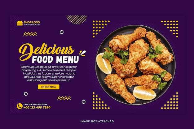 Delicious food social media post template